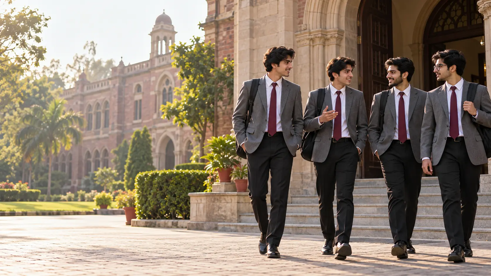 Students arriving on campus